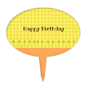 Text Customization Marie Gold Orange Cake Topper