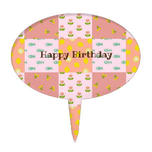 Text Customization Patch Orange Cake Topper