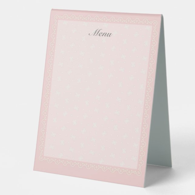 Text Customization Ribbon Pink Table Tent (Front)