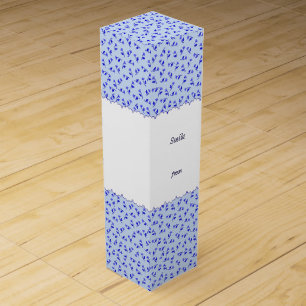 Text Customization Rose Blue Wine Gift Box