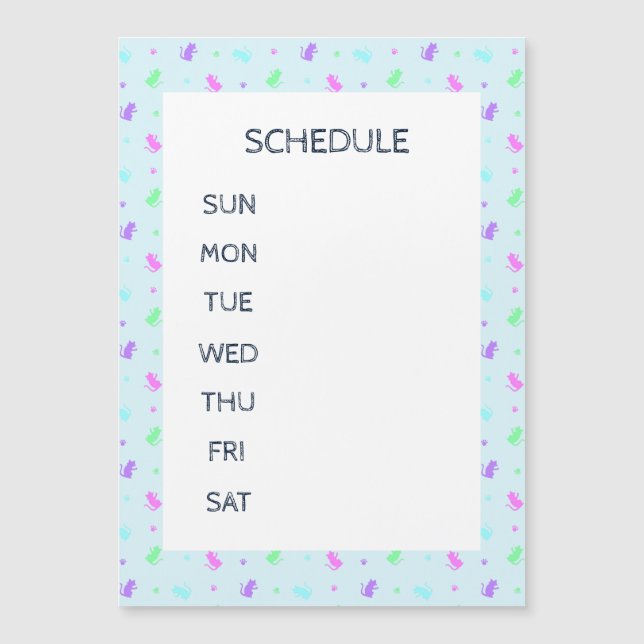 Text Customization Weekly Schedule CAT Blue (Front)