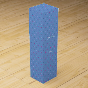 Text Customization Wild Blue Gray Wine Box