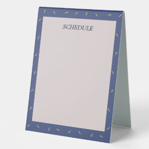 Text Customized Feather Blue Table Tent