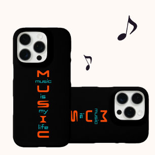Text design about music iPhone 16 pro case