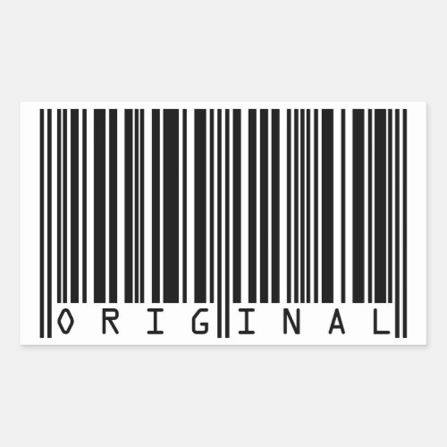 Text Design Barcode ORIGINAL Rectangular Sticker