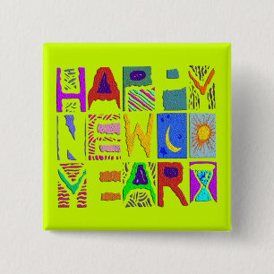 Text Design "Happy New Year" Button