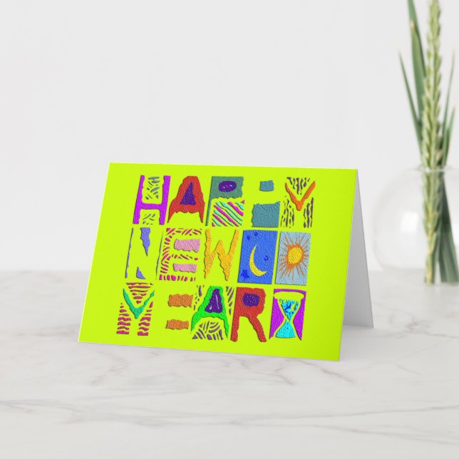 Text Design "Happy New Year" + your backgrond Holiday Card (Front)
