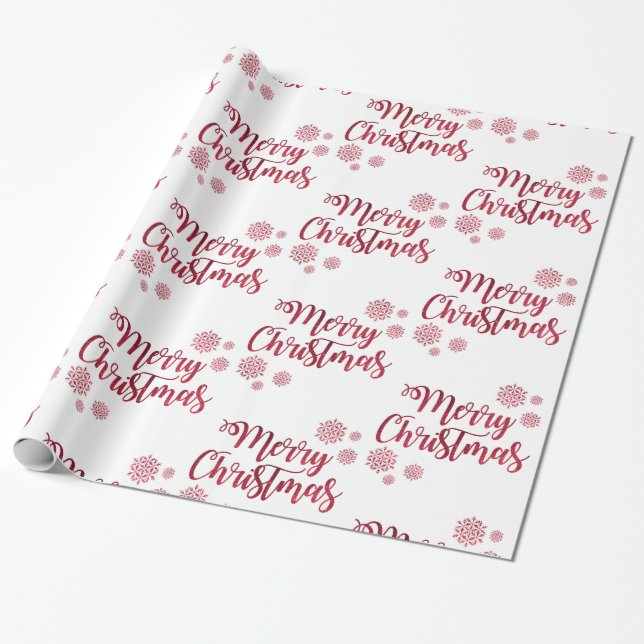 Text Design Merry Christmas Wrapping Paper (Unrolled)