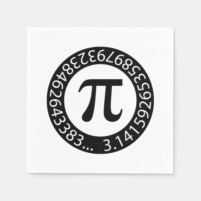 TEXT DESIGN Pi Number  Mathematical symbol Napkins (Front)