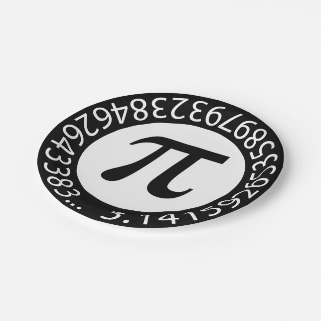 TEXT DESIGN Pi Number  Mathematical symbol Paper Plates (Angled)