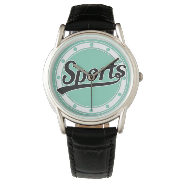 Text Design: SPORTS black + your own text & ideas Watch (Front)