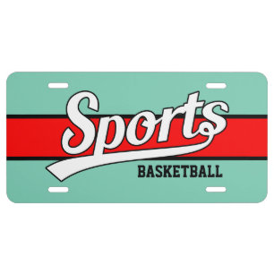 Text Design: SPORTS white + your own text & ideas License Plate