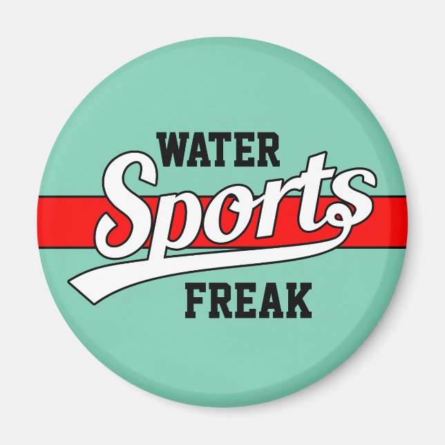 Text Design: SPORTS white + your own text & ideas Magnet (Front)