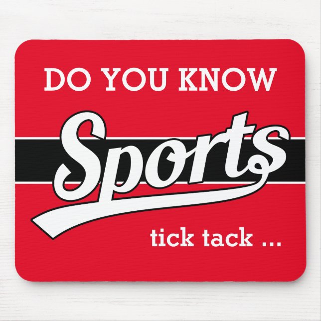 Text Design: SPORTS white + your own text & ideas Mouse Pad (Front)