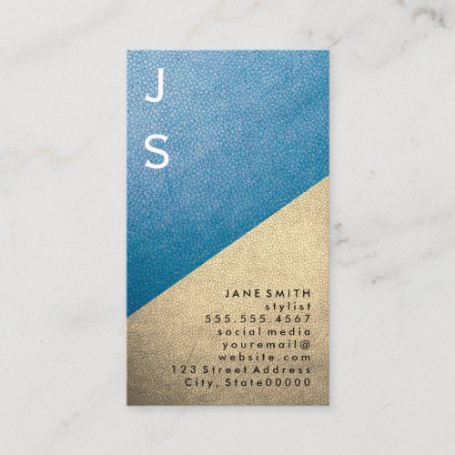 Text Design Vertical Leather Color Block Business Card