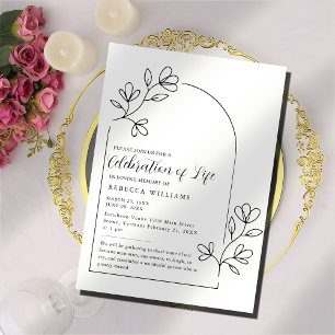 Text Floral Arch Celebration of Life  Invitation
