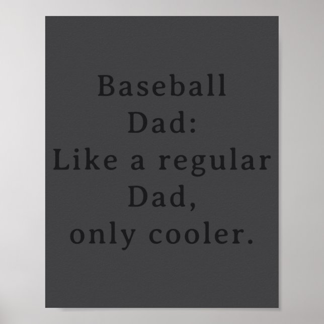 Text Funny Dad Baseball  Poster (Front)