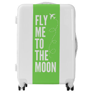 Text Green White Airplane Suitcase