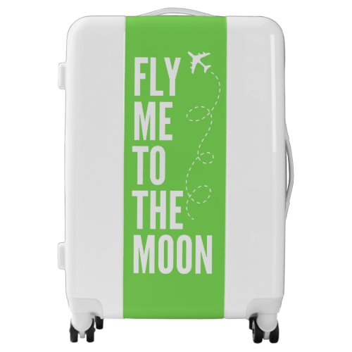 Text Green White Airplane Suitcase