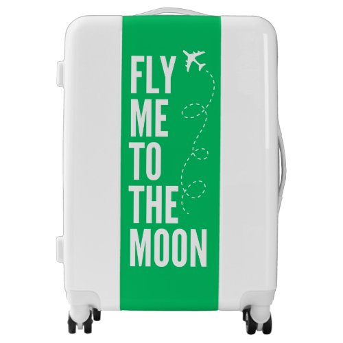 Text Green White Airplane Suitcase