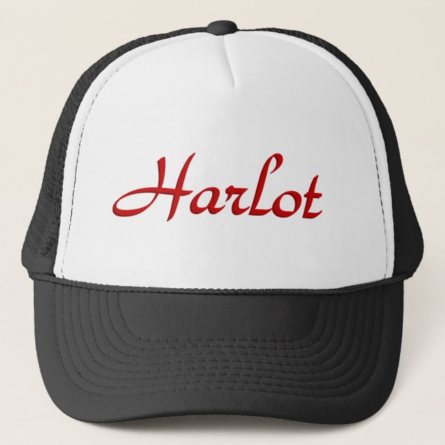 Text Harlot Trucker Hat (Front)