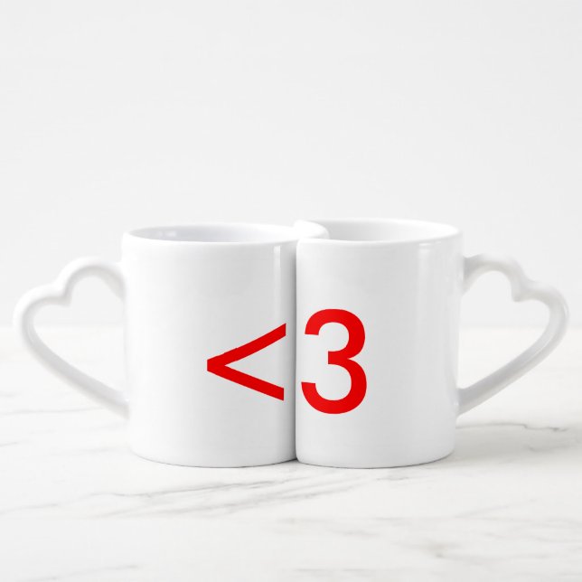 Text Heart Connecting Mug Set (Front Nesting)