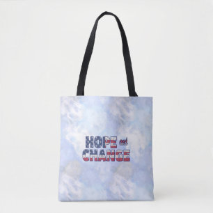 Text in Colors of the American Flag And Ice Tote Bag