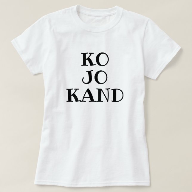 Text in Dalmatian:  ko jo kand - who where when T-Shirt (Design Front)