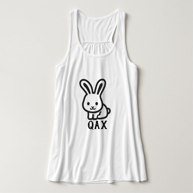 Text in Tsetsaut: qak and a rabbit Tank Top (Design Front)