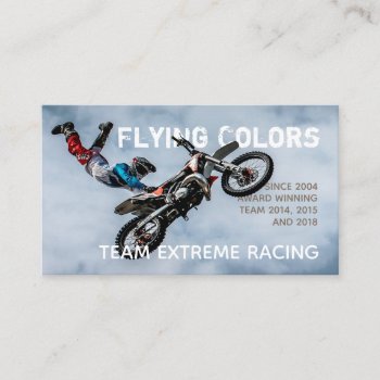 Text Integrated Extreme Motocross Photo Business Card by gnurf at Zazzle