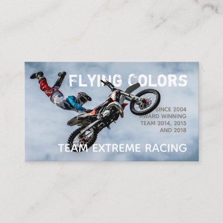 Text Integrated Extreme Motocross Photo Business Card