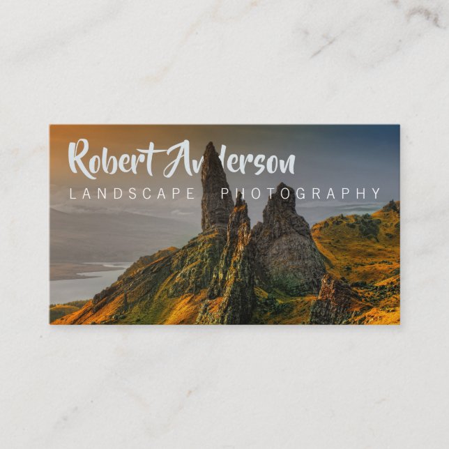 Text Integrated Landscape Photography Business Card (Front)