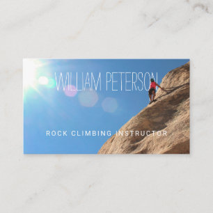 Text Integrated Rock Climbing Photo Business Card