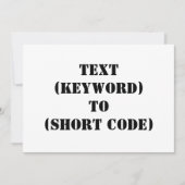 TEXT (KEYWORD) TO (SHORT CODE) (Front)
