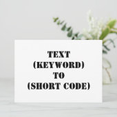 TEXT (KEYWORD) TO (SHORT CODE) (Standing Front)