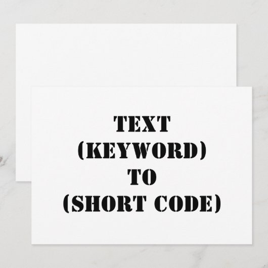 TEXT (KEYWORD) TO (SHORT CODE) (Front/Back)
