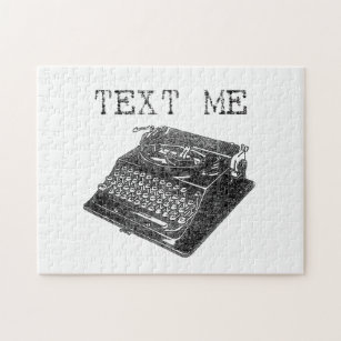 Text Me Antique Typewriter illustration Jigsaw Puzzle