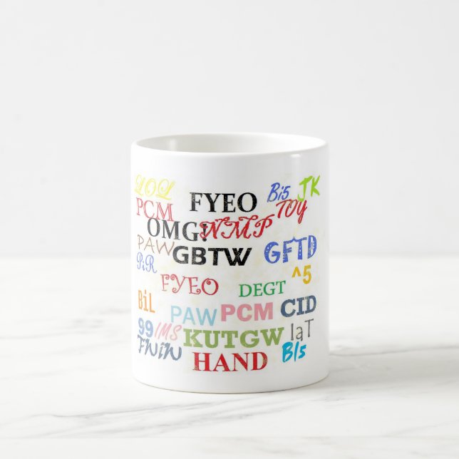 Text Messaging Lingo Coffee Cup (Center)