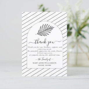 Text Minimal Funeral Thank You Card