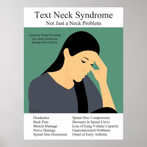 Text Neck Syndrome Chiropractic Physical Therapy Poster
