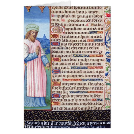 Text of the Magnificat with a portrait of Cards (Front)