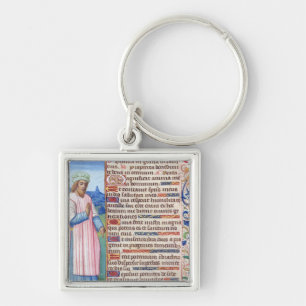 Text of the Magnificat with a portrait of Keychain