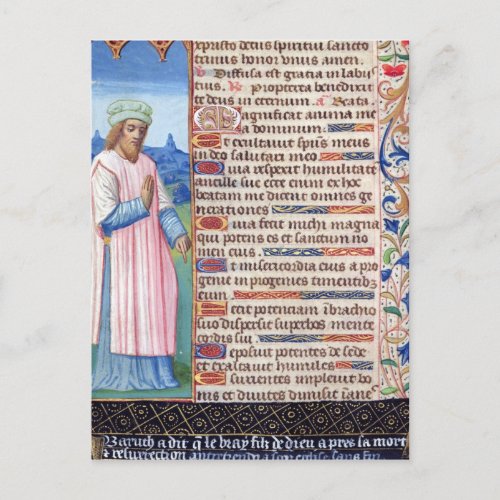 Text of the Magnificat with a portrait of Postcard