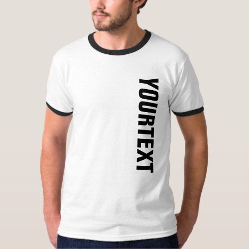 Text or Name Template Mens White Bold Big Font T_Shirt