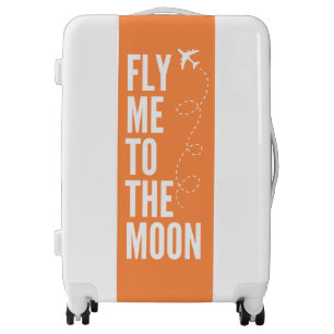 Text Orange White Airplane Suitcase