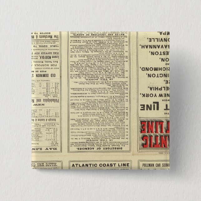 Text Page Atlantic Coast Line Pinback Button (Front)