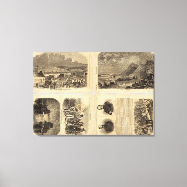 Text Page Map of the Southern States Canvas Print (Front)