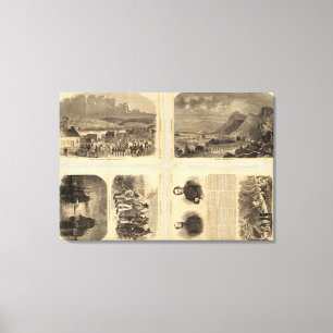 Text Page Map of the Southern States Canvas Print