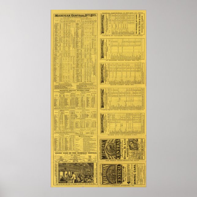 Text Page Michigan Central Railroad Poster (Front)