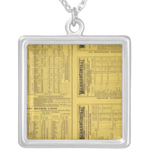 Text Page Michigan Central Railroad Silver Plated Necklace